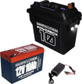 Dakota Lithium - Power Box with 12V 10Ah LiFePO4 Battery Included - 11 Year USA Warranty 2000+ Deep Cycle Battery Box with DC and USB Ports - Water/Shock Resistant - Camping Off Grid Marine Kayak