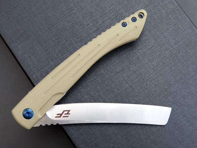 Eafengrow EF944 EDC Folding Knife D2 Steel Blade G10 Handle Reliable Locking Ball Bearing Flipper Knifes for Camping Survival Hiking (Desert)