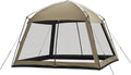 12 x 12 FT Camping Screen Tent for 8-10 Person Easy Setup Screen House with UV 50+ Sun Protection &amp Mosquito Net for Camping Backyard Picnic Patio Outdoor Kakhi