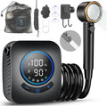 MIAOKE Upgrade Portable Camping Shower 7800mAh Outdoor Electric Shower Rechargeable Pump with Intelligent Digital Display Temperature Display Shower Head for Camping Hiking Traveling