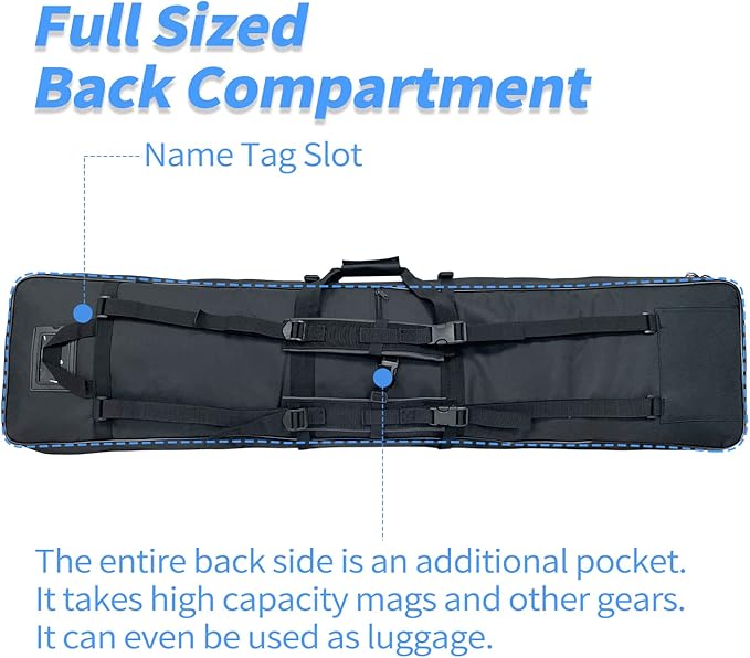 Sutekus Tactical Double Rifle Case Gun Case Padded Rifle Storage Backpack Integrated Pistol and Magazine Storage (3 Sizes 2 color)