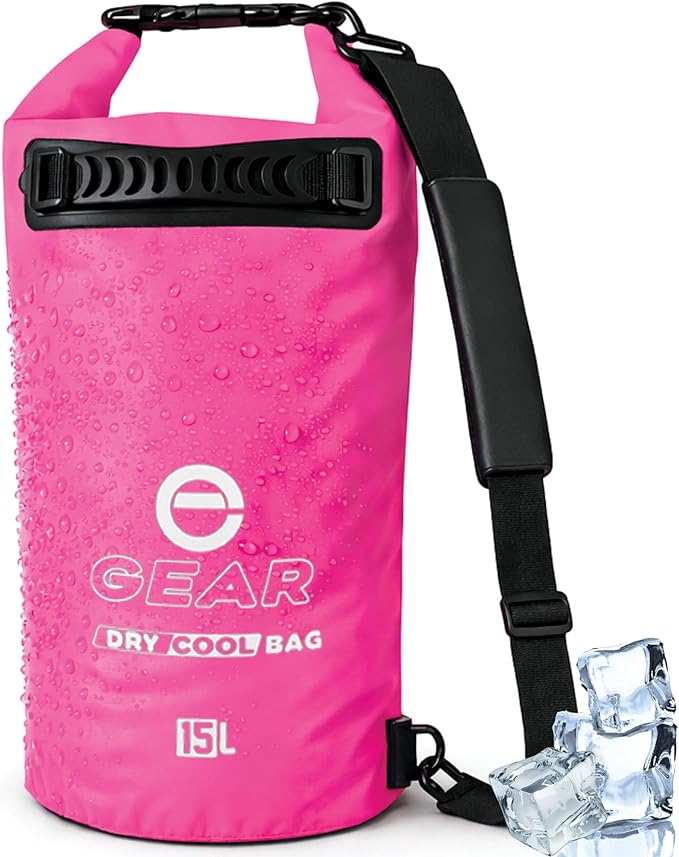 Enthusiast Gear Insulated Dry Bag Floating Cooler – 10L / 15L / 25L Roll Top Leak Proof Waterproof Collapsible with Padded Shoulder Strap - Perfect for Kayaking Fishing Beach
