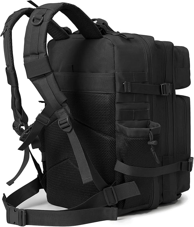 QT&ampQY 25L/45L Military Tactical Backpack For Men Molle Daypack 3 Day Bug Out Bag Hiking Rucksack With Bottle Holder