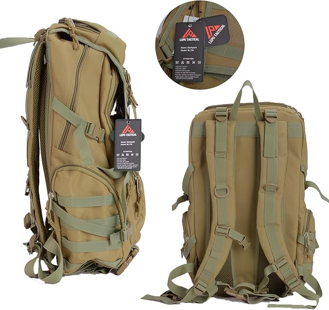 LUPU TACTICAL Backpack for Men Military 45L Assault Pack Molle Bug Out Bag for Camping Outdoor