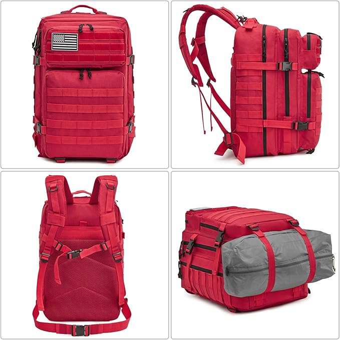 G4Free 45L Military Tactical Backpack 3 Day Assault Survival Molle Pack Bug Out Bag Travel Fishing Backpack Rucksack