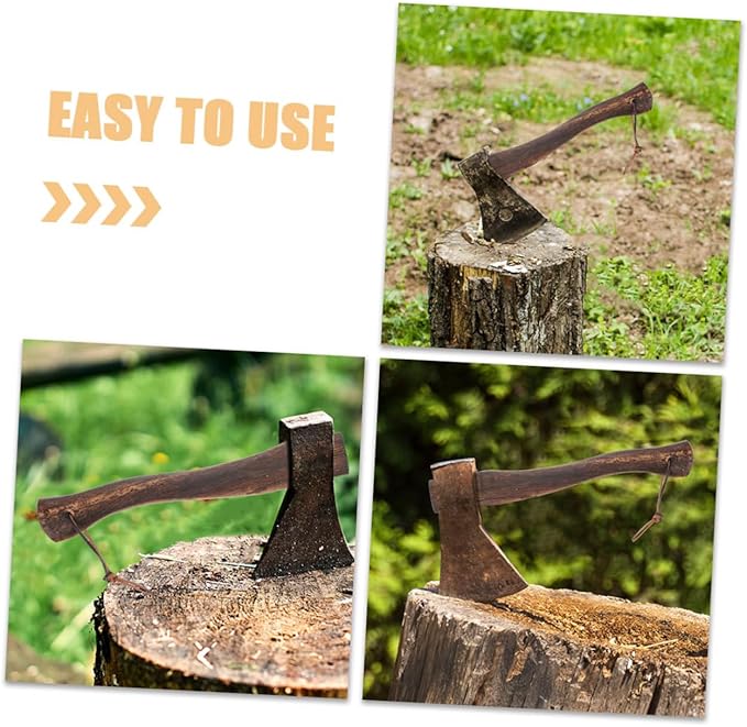Holibanna Mini Axe Handle 2Pcs Ergonomic Wooden Grip for Hatchets Sturdy Solid Wood Replacement Handles for Camping and Outdoor Wood Splitting
