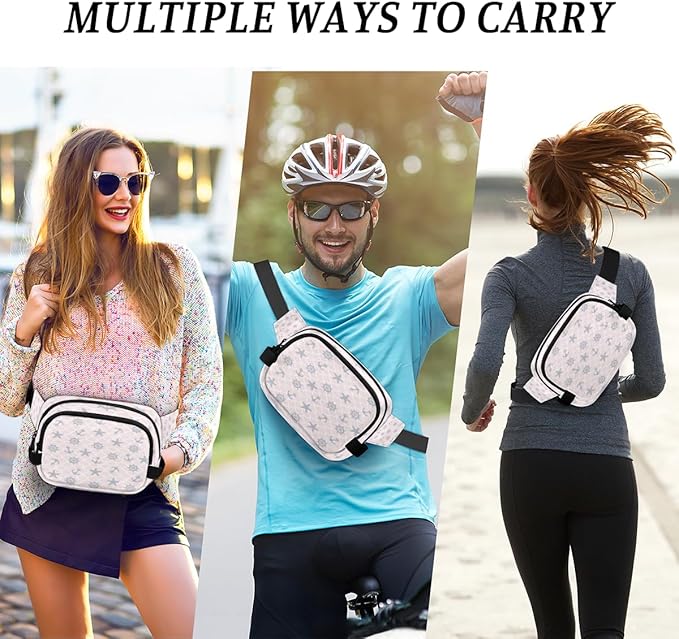 Sketch Starfish Scales Waterproof Fanny Pack for Women Men Adjustable Waist Bag with Double Zipper Pockets Lightweight Square Hip Pack for Running Travel Hiking Workout Cycling