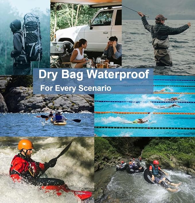 Dry Bag 3 Pack/5 Pack Waterproof Lightweight Small &amp Large Dry Sacks for Outdoor Camping Backpacking Kayaking Boating Travel and More