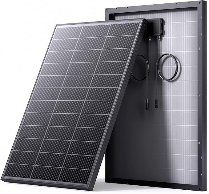 N-Type 16BB 100 Watt Solar Panel 100W Solar Panel with 25% High Efficiency Monocrystalline PV Module Compact Space-Saving for RV Van Marine and Off-Grid 12V System