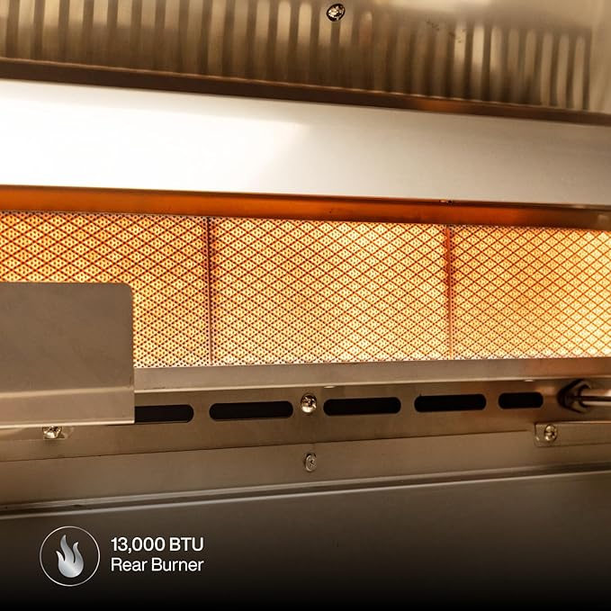 Spire Premium 5 Burner Built In Gas Grill Island Head Stainless Steel 30 Inch Propane Grill with Rear Burner 63000 BTUs 750 SQ In Racks Dual Fuel Compatibility - 740-0788P