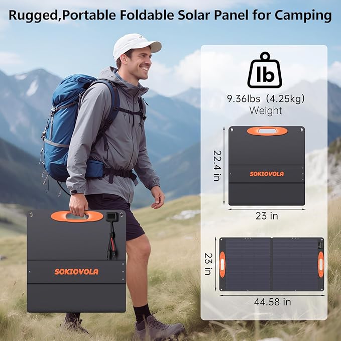 N-Type 16BB 110W Portable Solar Panel for EF/Jackery/Bluetti/Anker Power Station 25% High Efficiency ETFE Foldable Solar Panel Charger IP68 Waterproof for Outdoor Camping RV