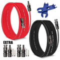 Solar Extension Cable 30 Ft 10AWG (6mm²) Solar Power Cable Wire Male Female Connectors Gauge 30' 30A Wire for Roof PV Wire Solar Panel Cables 10 Gauge Wire
