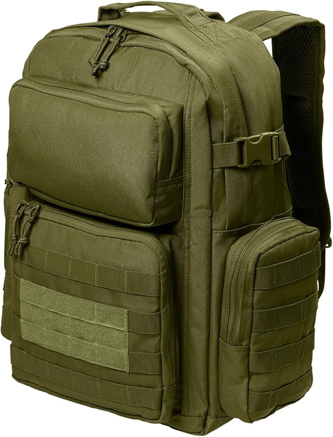 Tactical Gear bag Heavy Duty Duffel Gym bag/Tactical Backpack Custom Embroidered with your own text (Olive Drab Green Backpack)