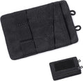 Tactical Compact Pocket Organizer Card Key Coin Everyday Carry Gear Pouch with Neck Lanyard MOLLE Zipper Utility Admin Bag