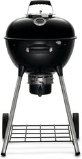 Napoleon NK18 Premium Charcoal Kettle Grill Black Porcelain-Enameled Lid and Bowl Chrome-Plated Cooking Grid