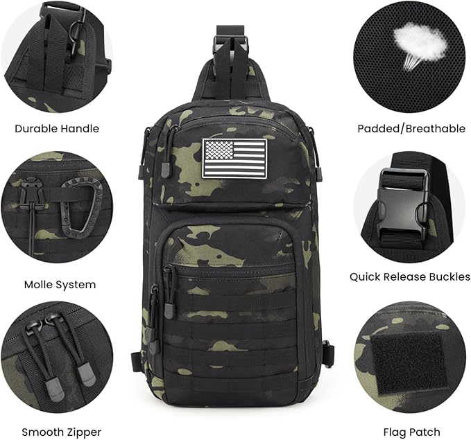 G4Free Outdoor Tactical Bag Backpack and 10L Tactical EDC Sling Bag Backpack