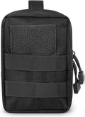 Tactical Molle Pouch Waist Fanny Pack Mobile Phone Pouch Multi-Purpose Utility Tool Pouch Carabiner Hunting Accessories(Black)