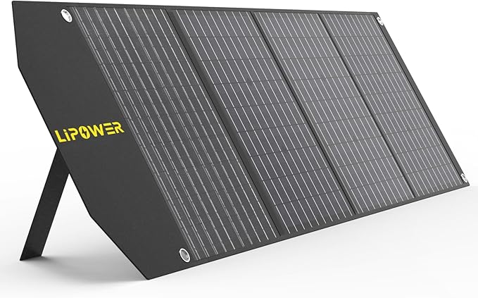 Lipower 100W Portable Solar Panel 18V Foldable Solar Charger for Lipower Power Station Jackery/Anker/FlashFish/Bluetti/Goal Zero/Rockpals Power Station and with USB Type-C PD Output