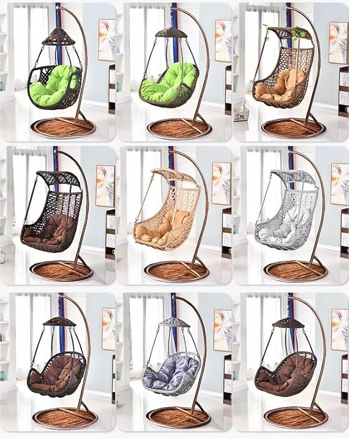 Suspension Egg Chair Cushion Replacement Indoor/Outdoor Swing Egg Chair Hammock Basket Cushion Replacement Used for Porch Balcony Garden Terrace Deck Swimming Pool(D)