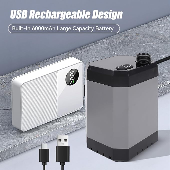Portable Shower for Camping Rechargeable Camping Shower Pump with Digital Display 6000mAh Battery Outdoor Shower for Hiking Pet Bath Car Washing Traveling