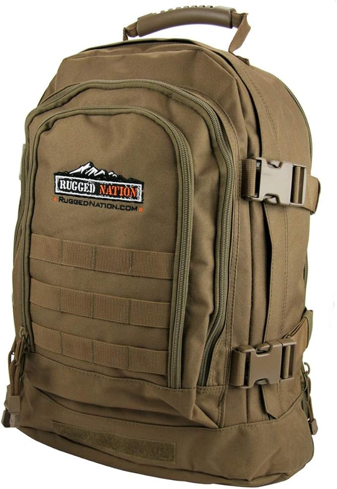 3 Day Tan Expandable Tactical Camping and Hiking Backpack Military Trekking Bag