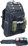 DERBY Tactical Medical Backpack 32L – EMT EMS Trauma Jump Bag with 3 Clear Pouches &amp Ampoule Organizer – Cordura 500D MOLLE First Responder Pack (Empty) – Made in Ukraine Black