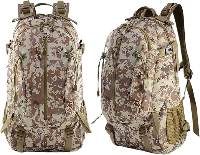 Outdoor Camouflage Backpacks Men's New Oxford Large Capacity Sports Cloth Waterproof Bag Tactical Backpack(Desert camo)