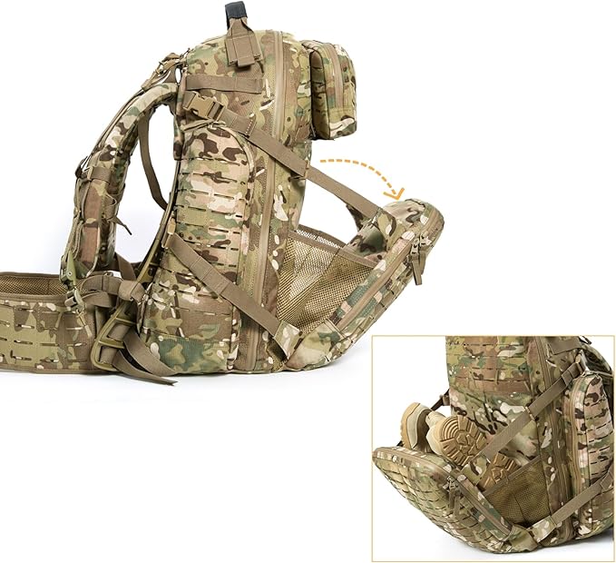 MT Military 3Day Rucksack with External Frame MOLLE Army Medium Ruck Assault Backpack