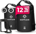 Earth Pak Waterproof Dry Bag - Roll Top Waterproof Backpack Sack (Black 40L &amp 55L)