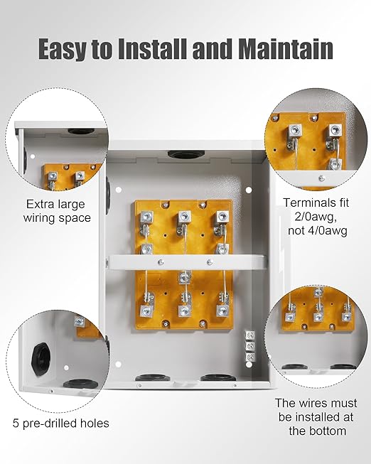 200 Amp Transfer Switch 3P 120/240V 48000W General-Duty Double-Throw Safety Switch Meeting NEMA 3R Standards for Outdoor and Indoor