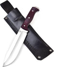 Bushcraft Knife with Sheath11.5 inch Fixed-Blade Handmade Outdoor Full Tang Knives Camping Knives Hunting Knives Survival Tactical Camp Knives Made of D2 Steel (MAROON)
