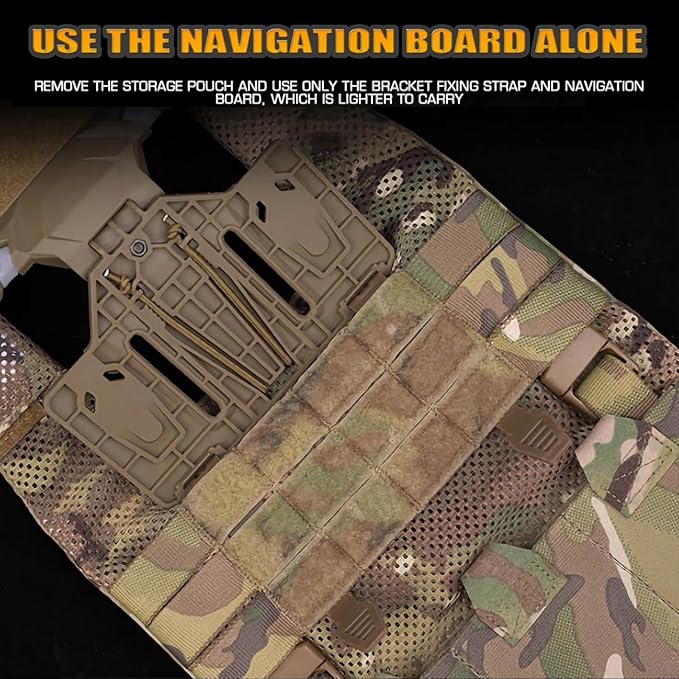 Tactical Phone Chest Mount with Universal Molle Pouch Chest Vest Rig Bag Pack Molle Foldable Navigation Universal Phone Holder Board for Hunting