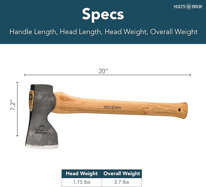 Hults Bruk 840732 Tibro Carpenter Axe - 1.75 lb Head 20 Handle