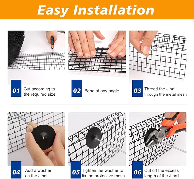 Solar Panel Bird Proof Cover Black Heavy-Duty PVC 1/2 inch 6in * 50FT Bird Proof Rolling net kit Solar Panel Animal Protection Device can Prevent Pigeons and Birds from Entering The Room