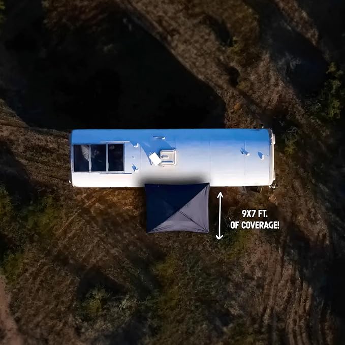 MoonShade Portable Vehicle Awning Large 9' x 7' Lightweight Car Canopy for Trucks SUVs Vans Campers &amp Outdoor Adventures (Shadow Blue)