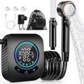 AUTOPkio Portable Shower 8000mAh Rechargeable Camping Shower Pump with 5 Speed Modes LED Display IPX8 Waterproof 10 L/min Electric Outdoor Shower Kit for Travel Car RV Hiking Beach Pet