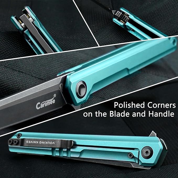 Green-Anodized Titanium Handle Pocket Knife Designed and Made by Noc knives With Water Proof CaseGentleman's Everyday Carry Gift