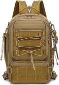 Men Backpacks Tactical Backpack Military Army Daypack For Hiking Camping Travel Hunting Rucksack Molle Bag (Brown 9.8 * 7.5 * 16inch(L*W*H))
