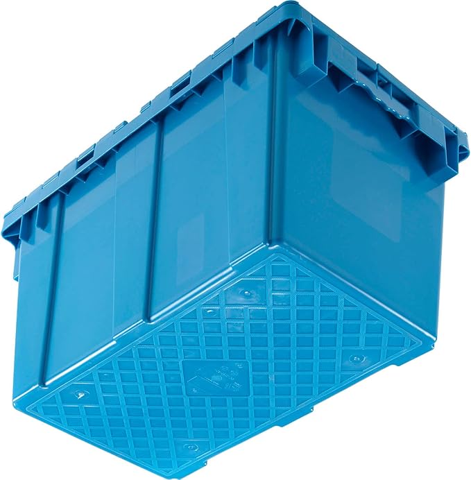 Global Industrial Distribution Container With Hinged Lid 22-3/8x13x13 Blue