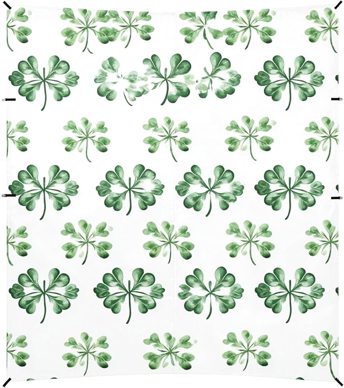 ALAZA Happy Saint Patricks Day Green Leaves Beach Tent Sun Shelter Portable Canopy Sunshade for Outdoor Camping Picnics Backyard Fun 10x9 ft
