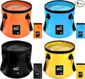Tessco for you 4 Pcs 20L Collapsible Bucket with Handle 5 Gallon Portable Folding Bucket Foldable Water Container for Camping Hiking Fishing Beach Car Washing
