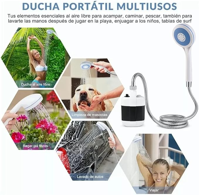 Portable Shower ABS Electric Battery Powered Camping Shower Pump for Outdoor Use