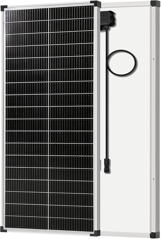 18BB 100 Watt Solar Panel N-Type 18V 100W Solar Panel 25% High Efficiency Monocrystalline PV Modules IP68 Waterproof for RV Marine Rooftop Farm Trailer Home Off-Grid System