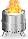 Smokeless Fire Pit with Waterproof Bag 15 Inch Stainless Steel Fire Pits for Outside Wood Burning Smokeless Firepit Outdoor Bonfire Removable Ash Pan Portable for Camping Backyard