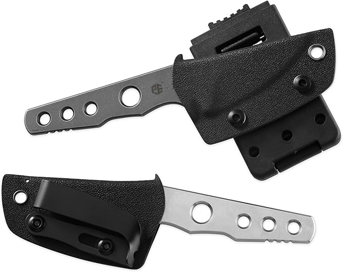 Petrified fish PFE13 Bison Fixed Blade Knife 2.4 14C28N Stonewashed Blade 2.52oz 14C28N Handle Fixed Blade Knife for Camping EDC Outdoor (Black Stonewashed)