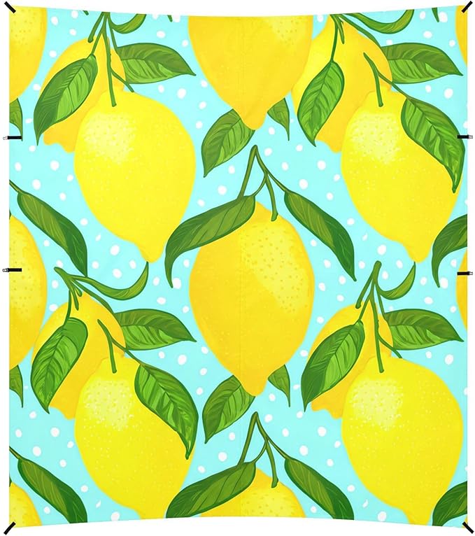 Beach Canopy with Windproof Ropes &amp Sandbags Beach Tent Sun Shade Sun Shelter for Camping Trips Fishing Backyard Fun or Picnics Lemon