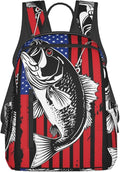 American Bass Fishing Lure Flag Backpack Lightweight Bookbag