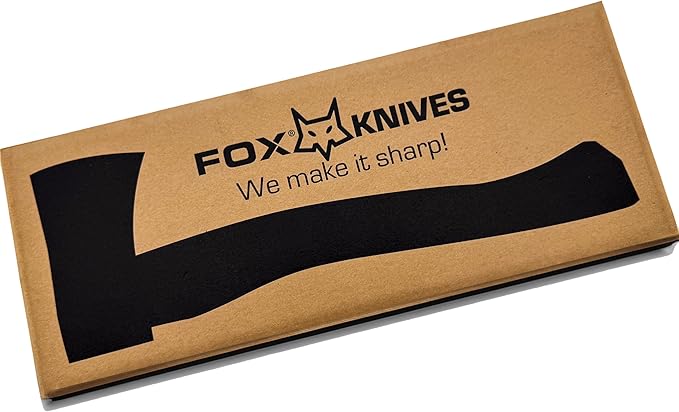 Fox Knives Yankee Axe FX-FA700 Carbon Steel Blade Hickory Wood Handle Leather Sheath Lightweight Outdoor Camping Axe Woodsman Ax Hatchet Bushcraft Survival