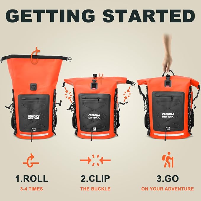 Waterproof Backpack Dry Bag 35L/55L/85L – Heavy Duty Roll-Top Hiking Backpack Sack Keeps Gear Dry for Travel Kayaking Boating Camping Rafting and Fishing
