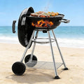 BEAU JARDIN 18 Inch BBQ Charcoal Grill for Outdoor Cooking Portable Smoker Camping Barbecue Coal Kettle Heat Preservation Dual Venting System Heavy Duty with Thickened Wheels for Small Patio Backyard